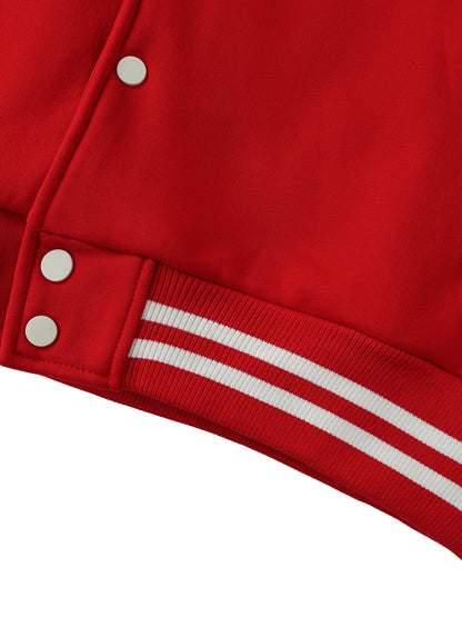 Two-Tone Fleeced Varsity Jacket