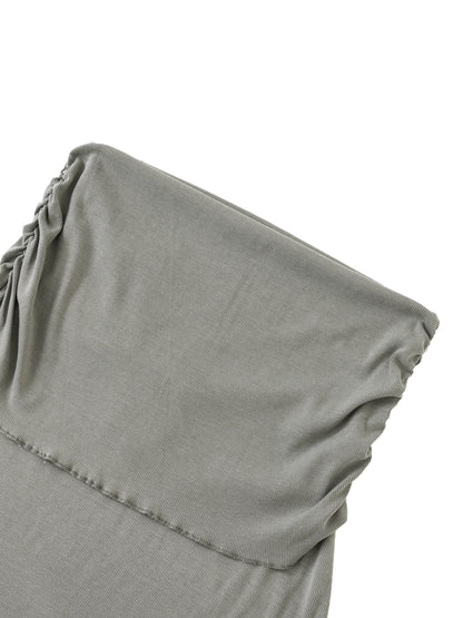 Dyed Washed Straight Hip-Hugging Slim Maxi Skirt