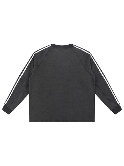 Snow Washed Contrast Tape Sweatshirt