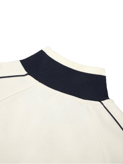 Color Block Raglan Sleeve Zip Track Jacket