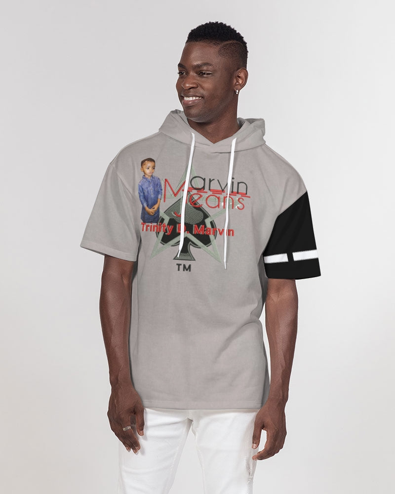 Light grey by Marvin Jeans and Trinity D Marvin Men's Premium Heavyweight Short Sleeve Hoodie
