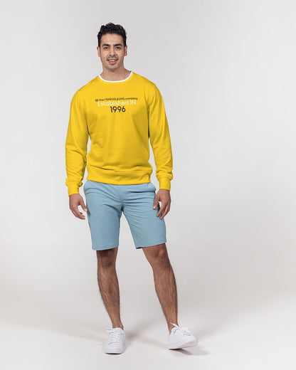 Yellow BY MARVIN JEANS Men's Classic French Terry Crewneck Pullover