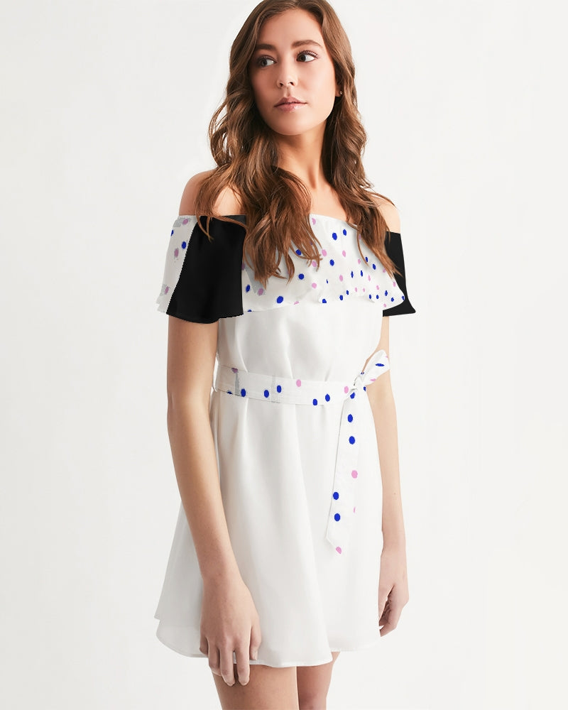Dots 2.0 by Marvin Jeans and Trinity D Marvin Women's Off-Shoulder Dress