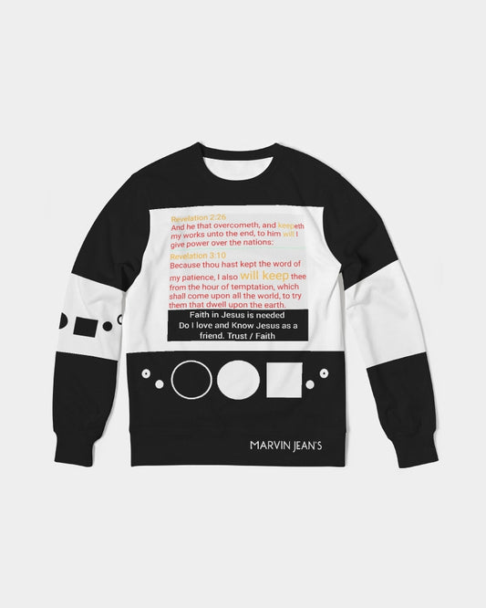 Retro Gospel message BY MARVIN JEANS Men's Classic French Terry Crewneck Pullover