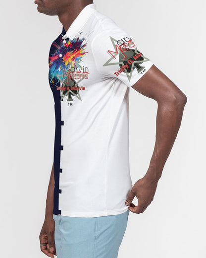 Dark splash by Marvin Jeans and Trinity D Marvin Men's Slim Fit Short Sleeve Polo