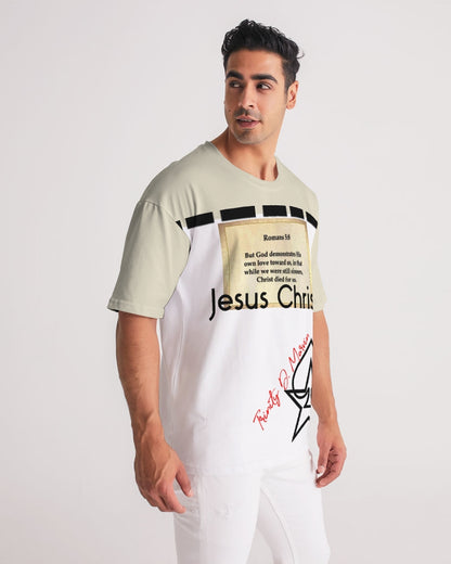 Gospel message Roman's 5:8 Men's Premium Heavyweight Tee