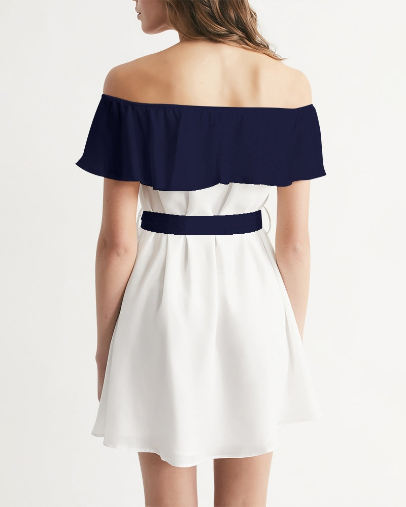 Navy Blue by Marvin Jeans and Trinity D Marvin Women's Off-Shoulder Dress