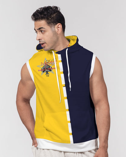 Yellow blue Men's Premium Heavyweight Sleeveless Hoodie