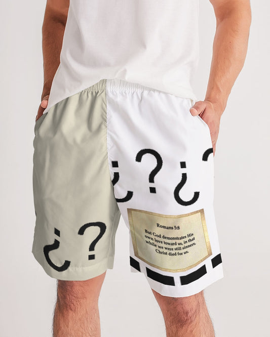 Gospel message Romans 5:8 BY MARVIN JEANS Men's Jogger Shorts
