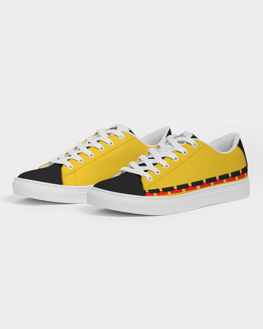 Yellow black Men's Faux-Leather Sneaker