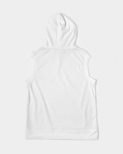 All white BY MARVIN JEANS Men's Premium Heavyweight Sleeveless Hoodie