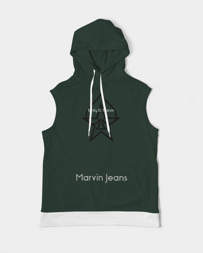 Dark green Men's Premium Heavyweight Sleeveless Hoodie