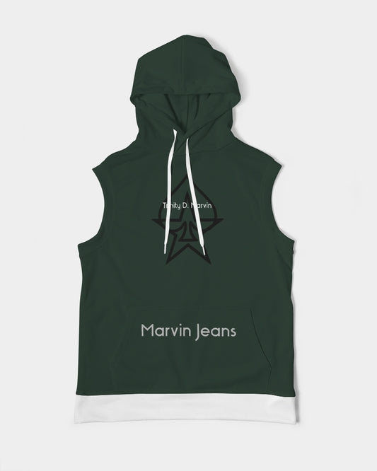 Dark green Men's Premium Heavyweight Sleeveless Hoodie