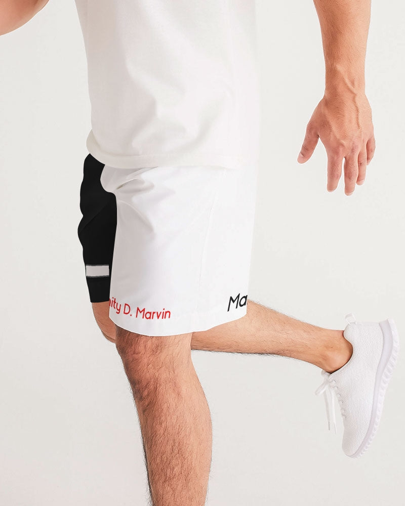 Black and white Trinity D.  Marvin Men's Jogger Shorts