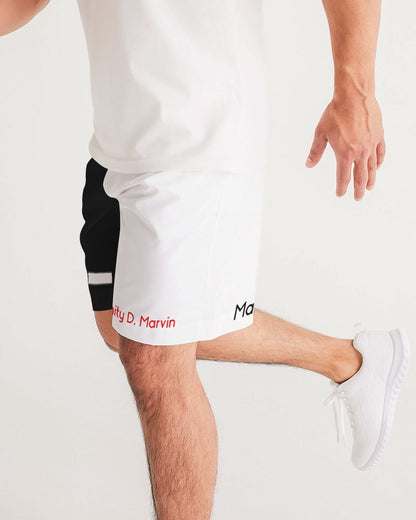 Black and white Trinity D.  Marvin Men's Jogger Shorts