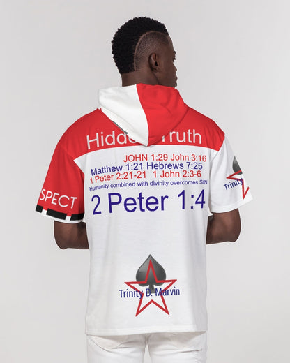 Gospel message victory over sin BY MARVIN JEANS Men's Premium Heavyweight Short Sleeve Hoodie