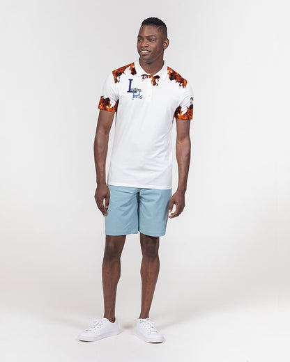London Paris fire by Marvin Jeans and Trinity D Marvin Men's Slim Fit Short Sleeve Polo