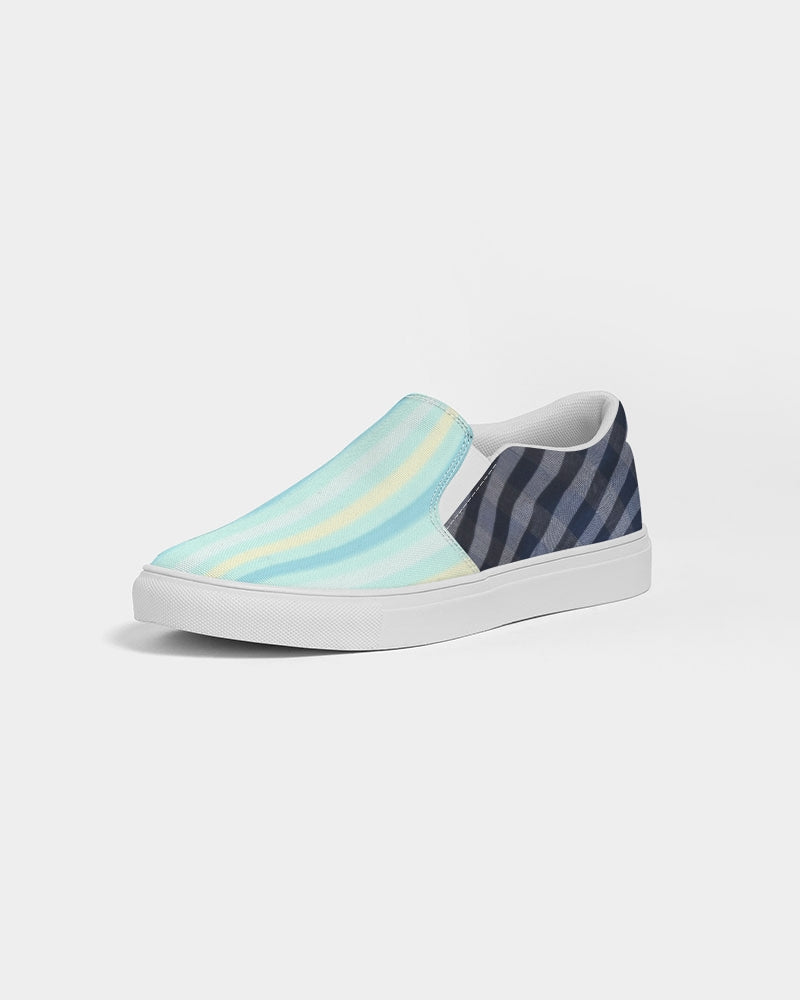 Blue stripes pin stripes BY MARVIN JEANS Men's Slip-On Canvas Shoe