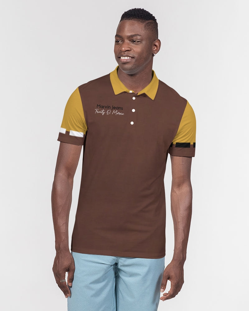 Premium Gold by Marvin Jeans and Trinity D Marvin Men's Slim Fit Short Sleeve Polo