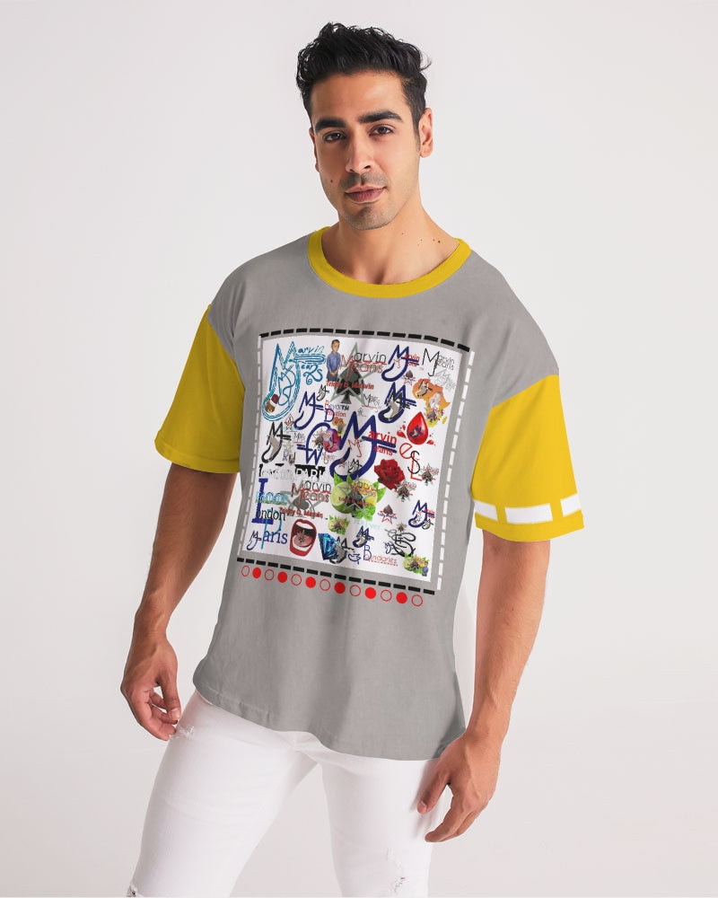 Logo's yellow sleeve by Marvin Jeans and Trinity D Marvin Men's Premium Heavyweight Tee