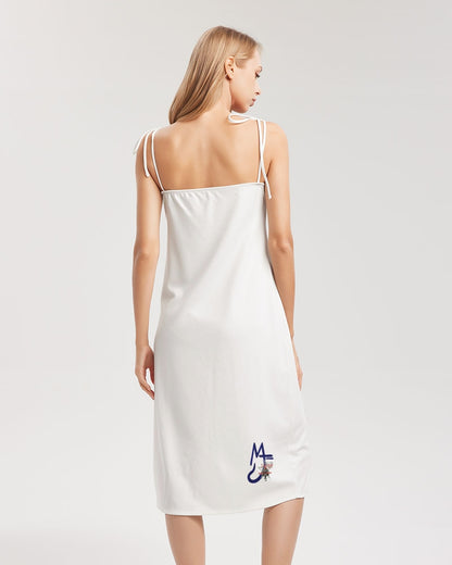 All white by Marvin Jeans and Trinity D Marvin Women's Tie Strap Split Dress