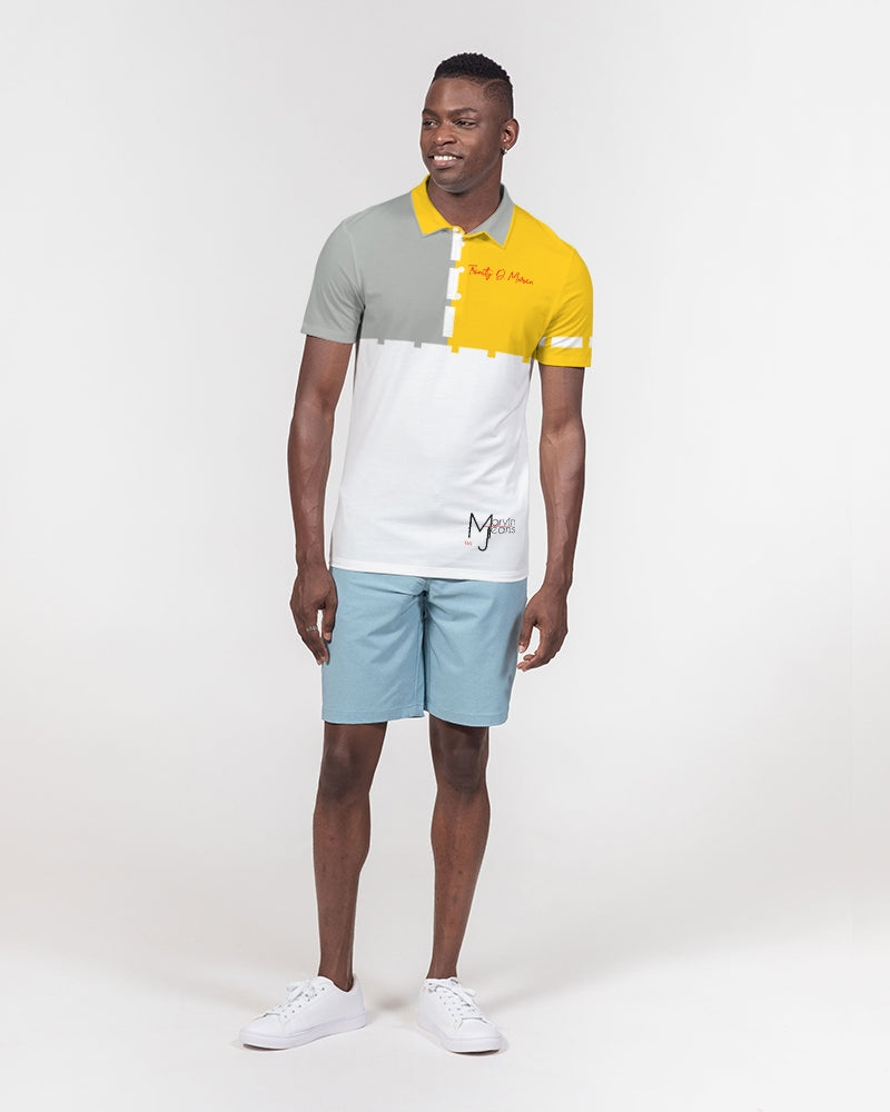 Yellow mixture BY MARVIN JEANS Men's Slim Fit Short Sleeve Polo