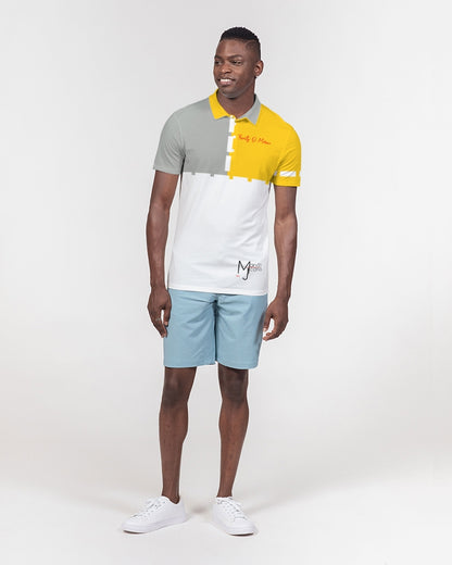 Yellow mixture BY MARVIN JEANS Men's Slim Fit Short Sleeve Polo