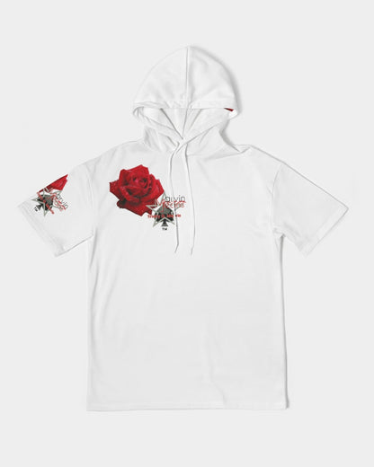 Red rose by Marvin Jeans and Trinity D Marvin Men's Premium Heavyweight Short Sleeve Hoodie