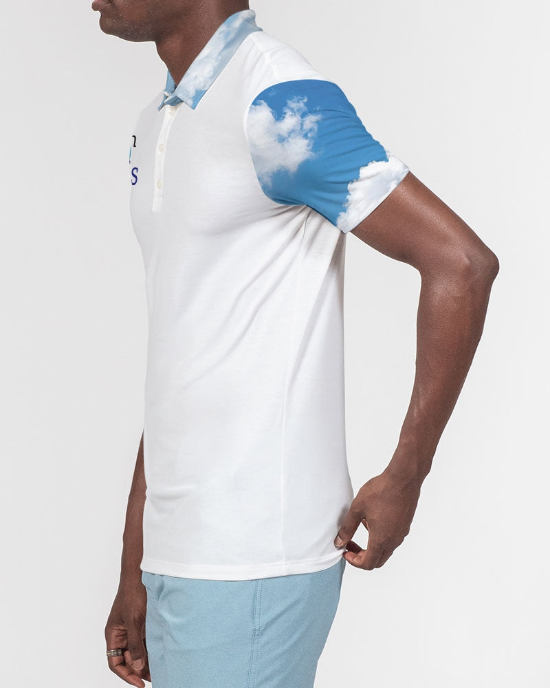 London Paris skydive BY MARVIN JEANS Men's Slim Fit Short Sleeve Polo