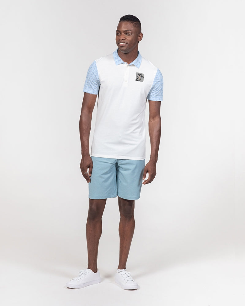 Baby blue brick Men's Slim Fit Short Sleeve Polo