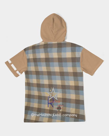 Rocstar @plaids by Marvin Jeans and Trinity D Marvin Men's Premium Heavyweight Short Sleeve Hoodie