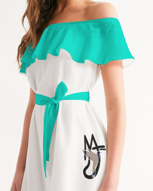 Dark mint by Marvin Jeans and Trinity D Marvin Women's Off-Shoulder Dress