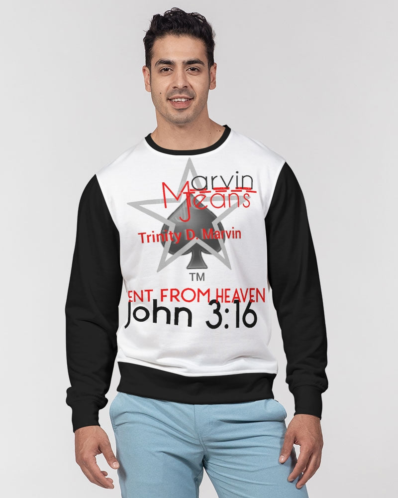 Sent from heaven by Marvin Jeans and Trinity D.Marvin Men's Classic French Terry Crewneck Pullover