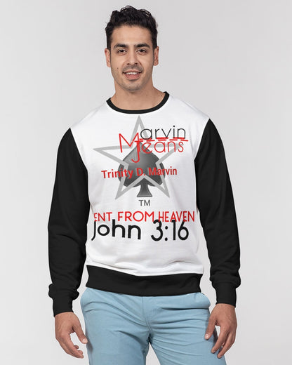 Sent from heaven by Marvin Jeans and Trinity D.Marvin Men's Classic French Terry Crewneck Pullover