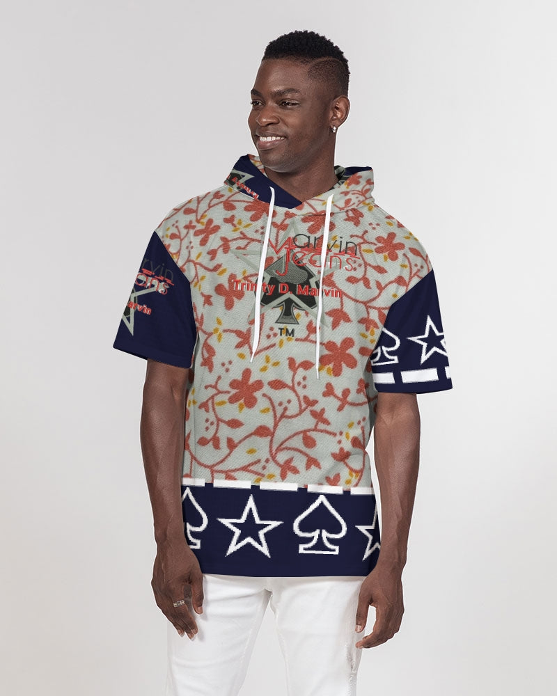 Wildwood, blue by Marvin Jeans and Trinity D Marvin Men's Premium Heavyweight Short Sleeve Hoodie