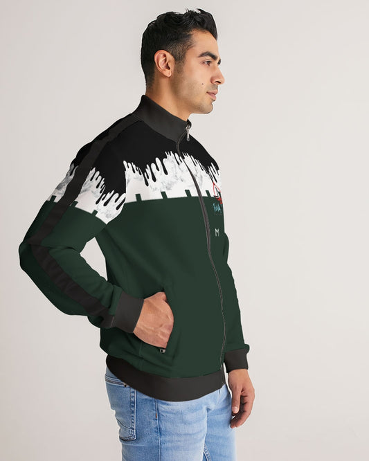 Dark green by Marvin Jeans and Trinity D Marvin Men's Stripe-Sleeve Track Jacket