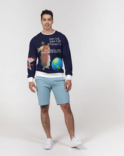 Gospel of hope by Marvin Jeans and Trinity D Marvin Men's Classic French Terry Crewneck Pullover