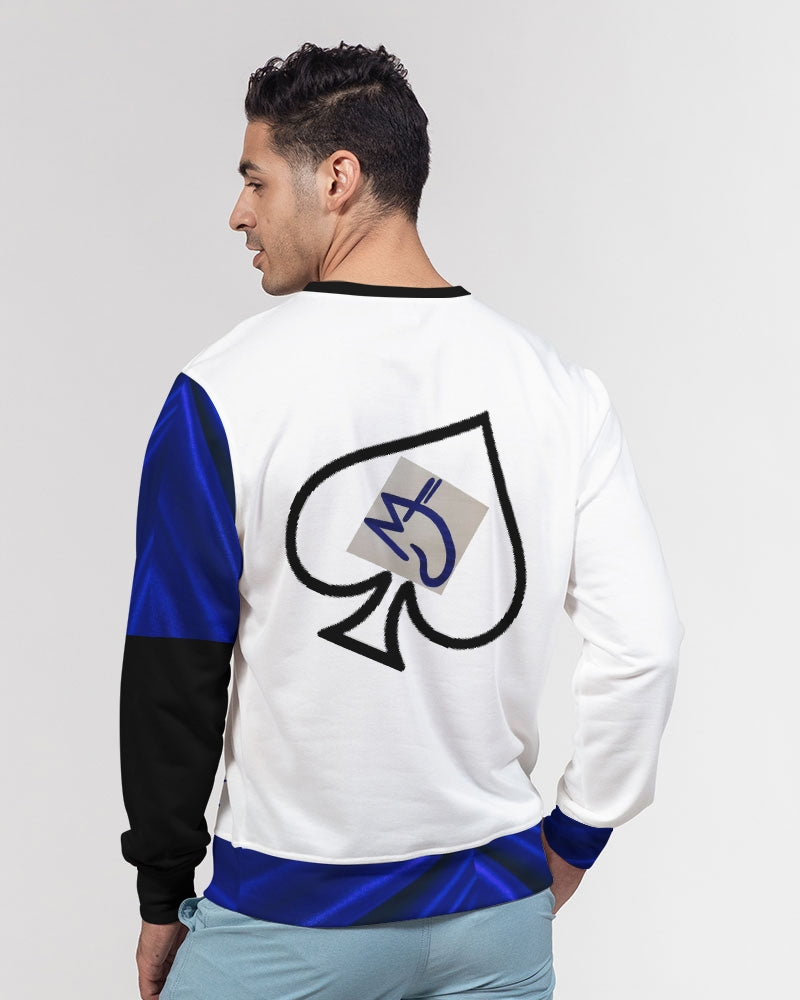 Dark blue BY MARVIN JEANS Men's Classic French Terry Crewneck Pullover
