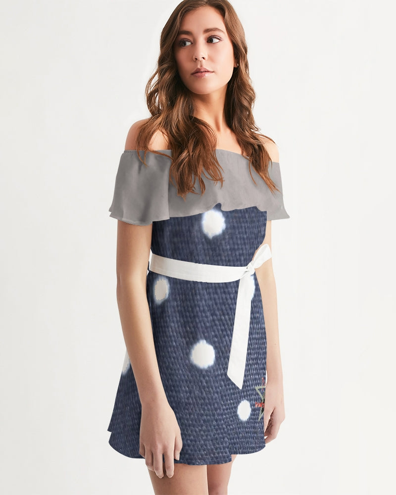 Dots by Marvin Jeans and Trinity D Marvin Women's Off-Shoulder Dress