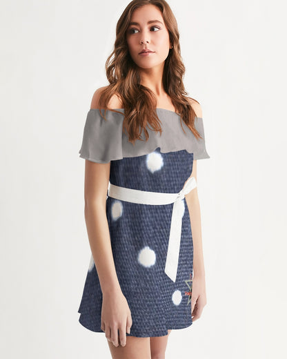 Dots by Marvin Jeans and Trinity D Marvin Women's Off-Shoulder Dress