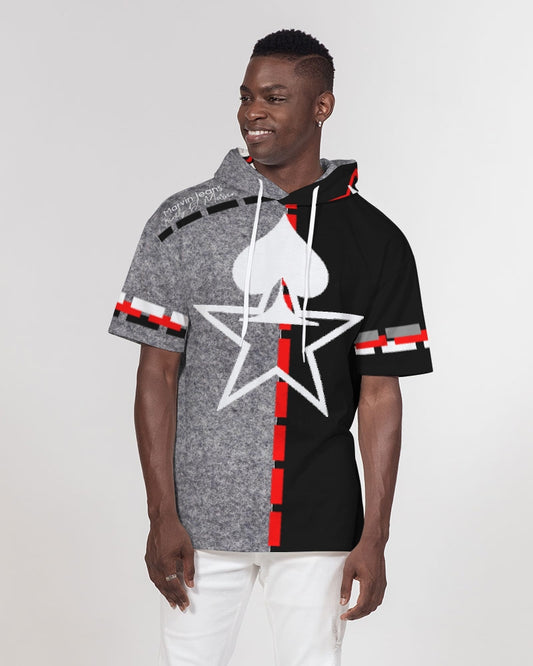 Wool and black by Marvin Jeans and Trinity D Marvin Men's Premium Heavyweight Short Sleeve Hoodie