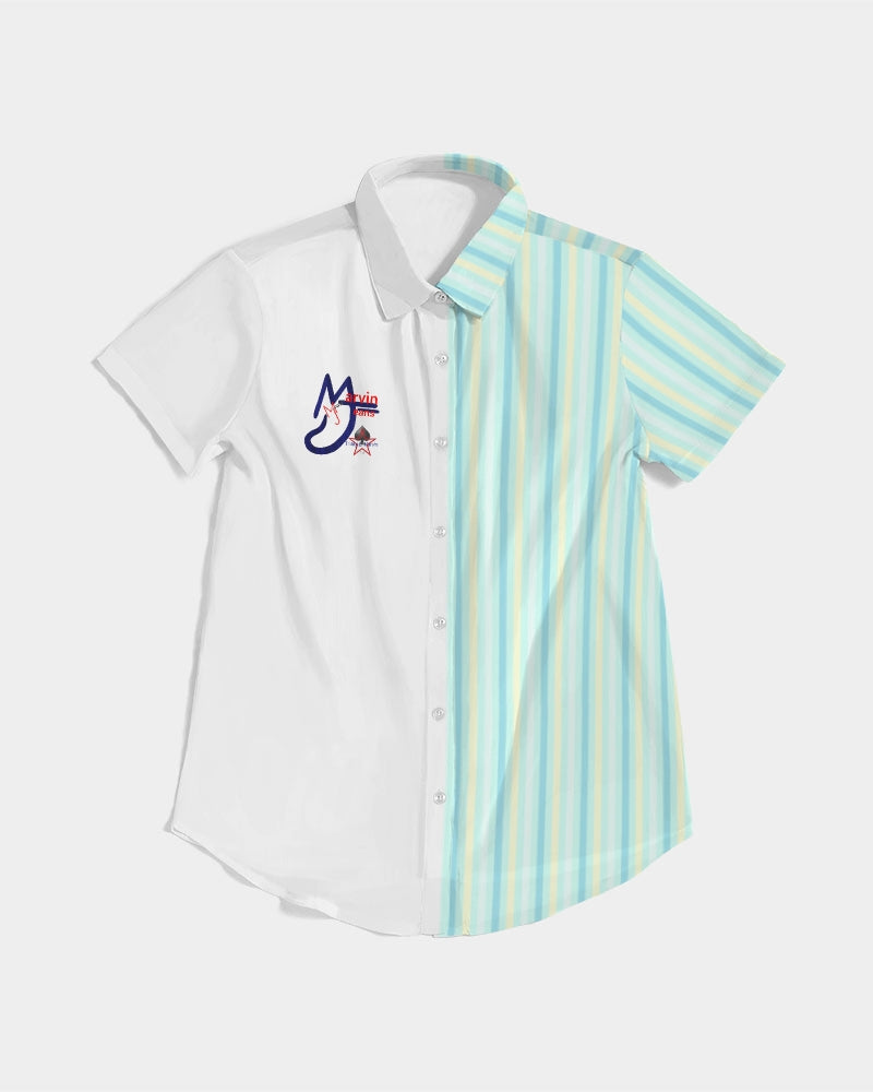 Pin stripes by Marvin Jeans and Trinity D Marvin Women's Short Sleeve Button Up