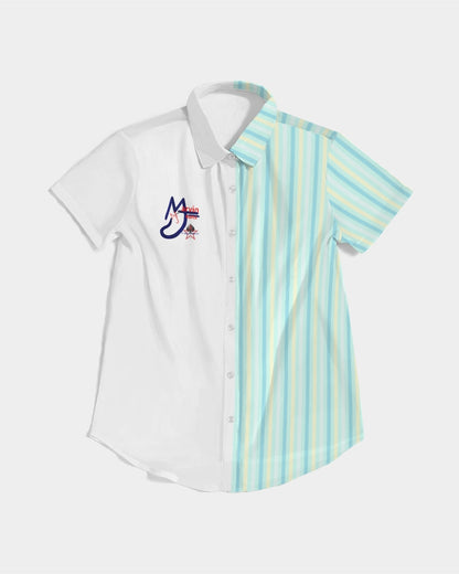 Pin stripes by Marvin Jeans and Trinity D Marvin Women's Short Sleeve Button Up
