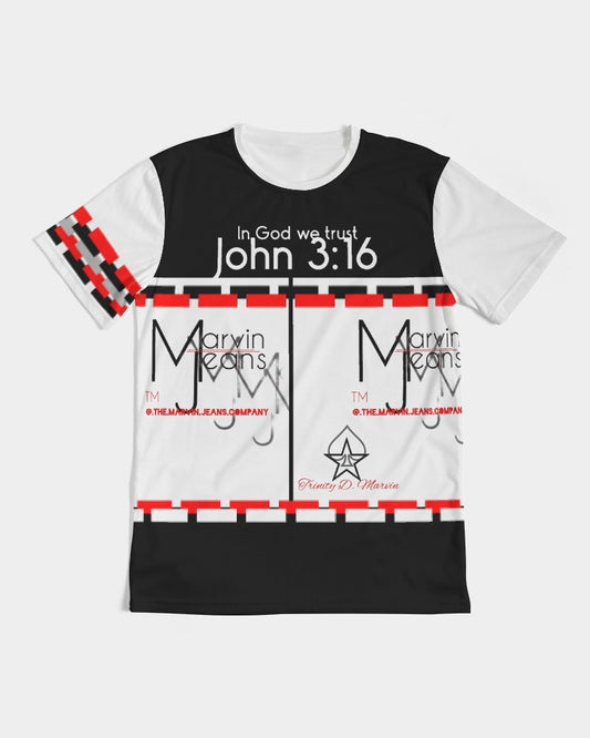John 3:16 in God we trust by Marvin Jeans and Trinity D Marvin Men's Tee