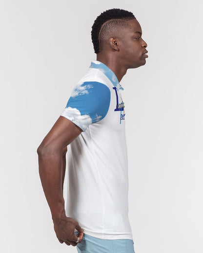 London Paris skydive BY MARVIN JEANS Men's Slim Fit Short Sleeve Polo