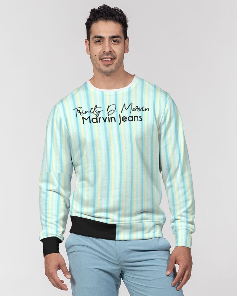 Pin stripes by Marvin Jeans and Trinity D Marvin Men's Classic French Terry Crewneck Pullover
