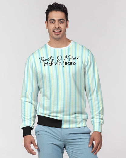 Pin stripes by Marvin Jeans and Trinity D Marvin Men's Classic French Terry Crewneck Pullover