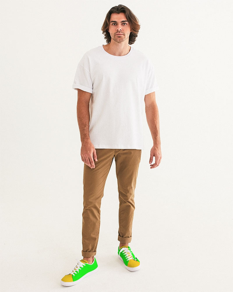 Lemon Lime Green Bay Men's Faux-Leather Sneaker