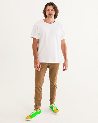 Lemon Lime Green Bay Men's Faux-Leather Sneaker