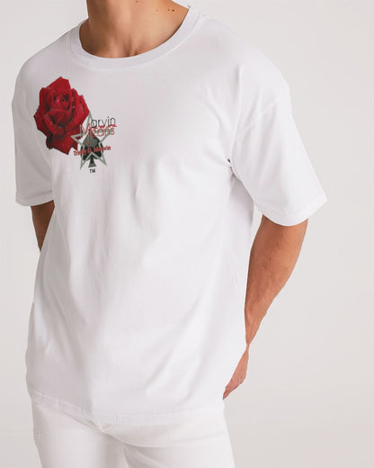 Red rose all white by Marvin Jeans and Trinity D Marvin Men's Premium Heavyweight Tee